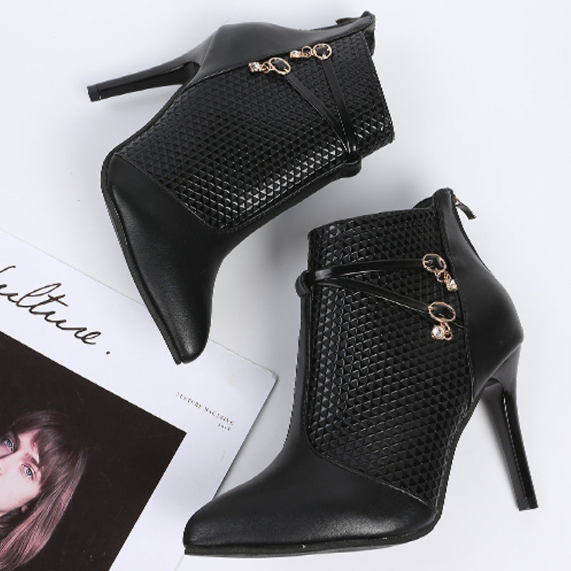 Thigh High Heel Boots Women Ankle Boots Pionted Toe Shoes For Party Ooho