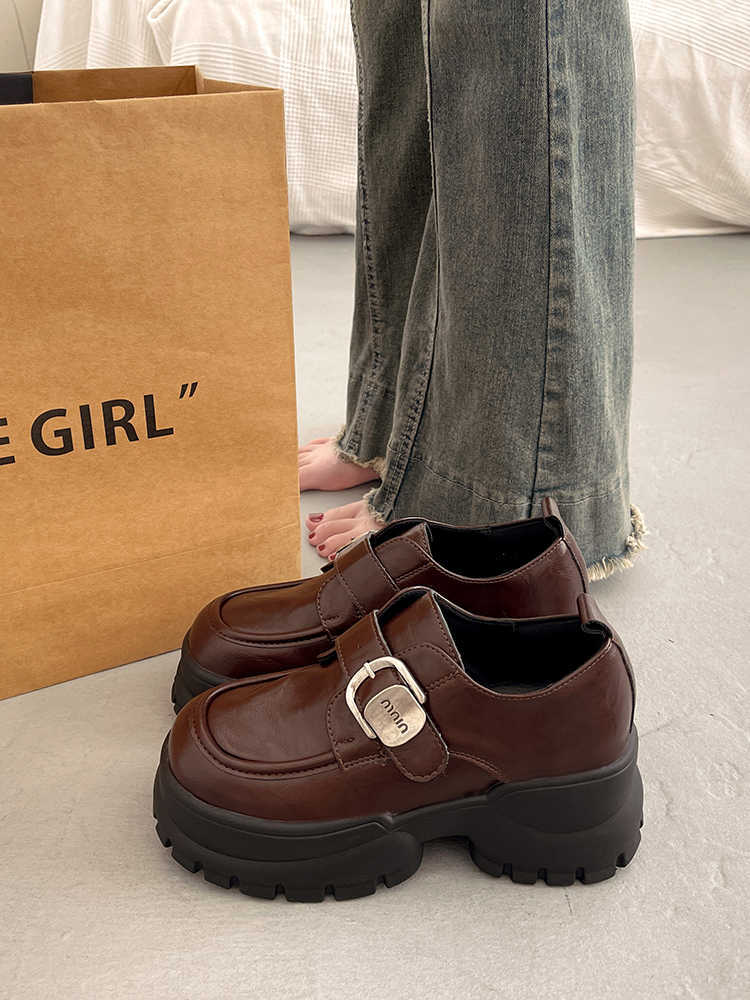 Retro Raise The Bottom Small Leather Shoes Female Loafers Ooho