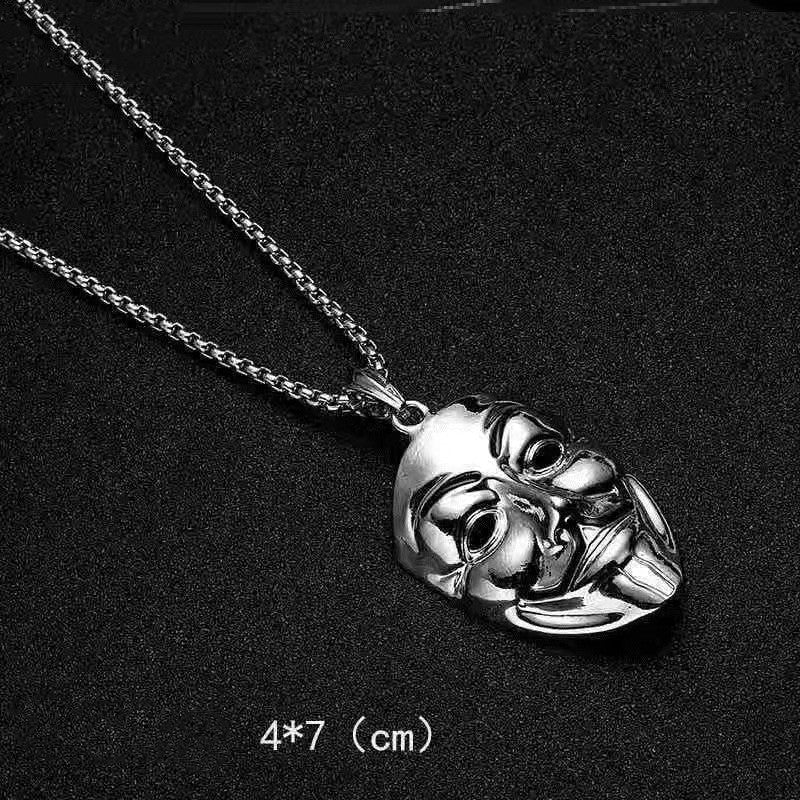 Personality Pendant Male And Female Student Pendant Necklace Mask Ooho