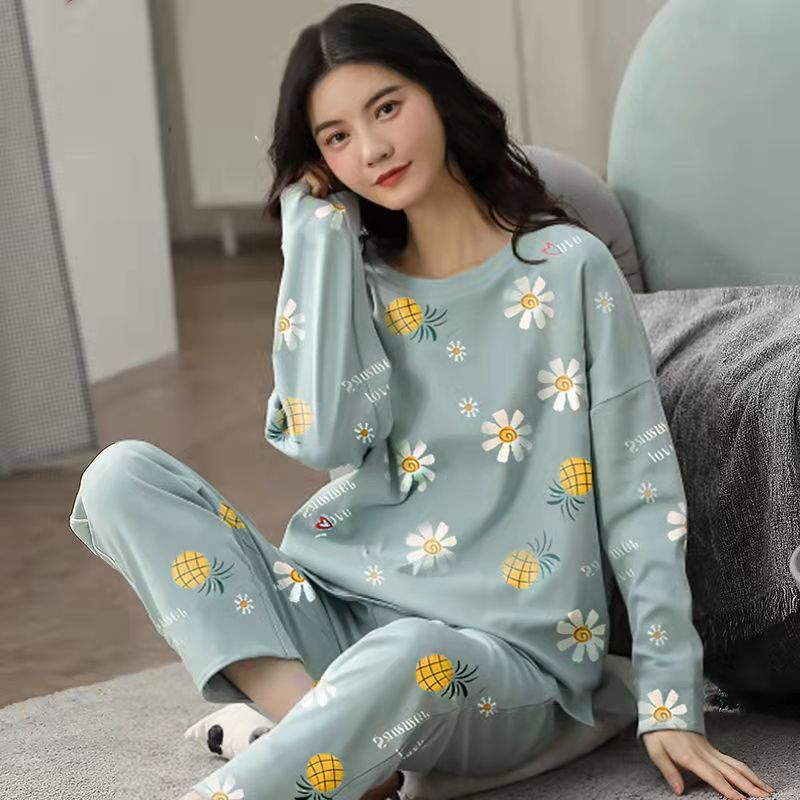 Pajamas Set Women Cute Cartoon Print Sleepwear 2 Piece Lounge Sets Ooho