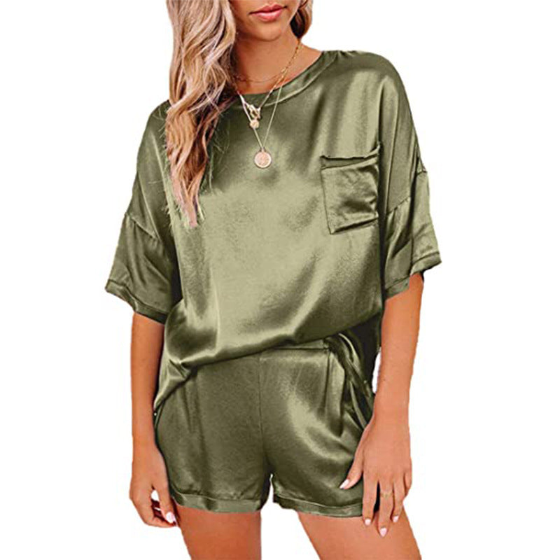 Pajama Set Short Sleeve Sleepwear Women Home Clothing Ooho
