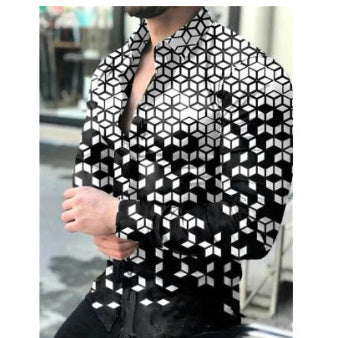 Printed Casual Long Sleeve Shirt For Men Ooho