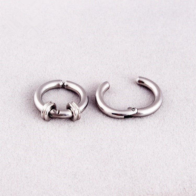 Titanium Steel Male Non Pierced Earring Ear Clip Magnet False Earrings Ooho