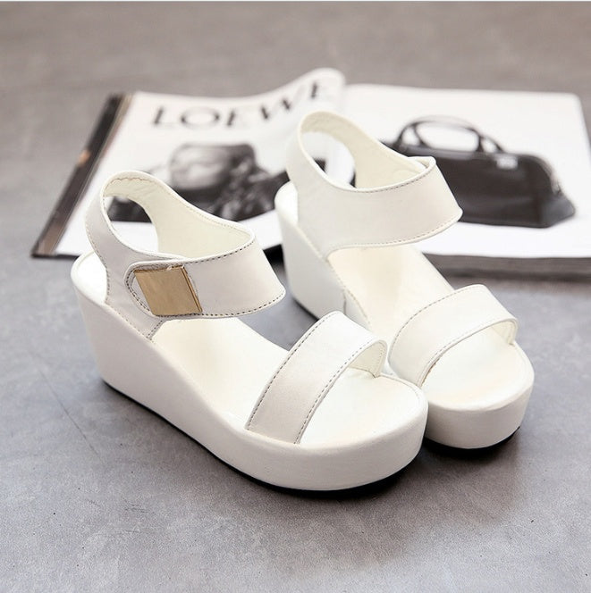 Wedges ladies sandals simple waterproof platform simple casual wedges women's shoes Ooho