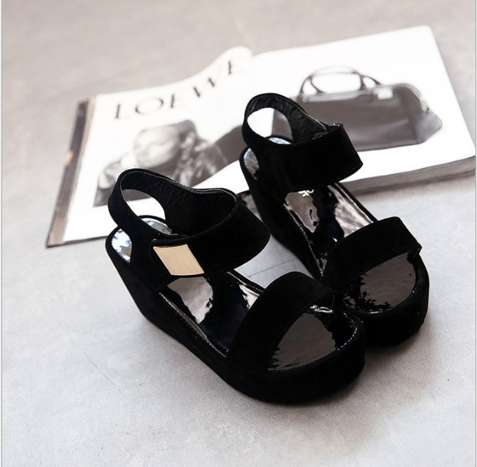 Wedges ladies sandals simple waterproof platform simple casual wedges women's shoes Ooho
