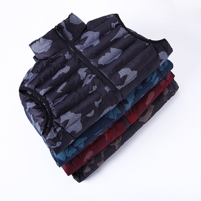 Camouflage Warm Down Cotton Vest Men Jacket Ooho