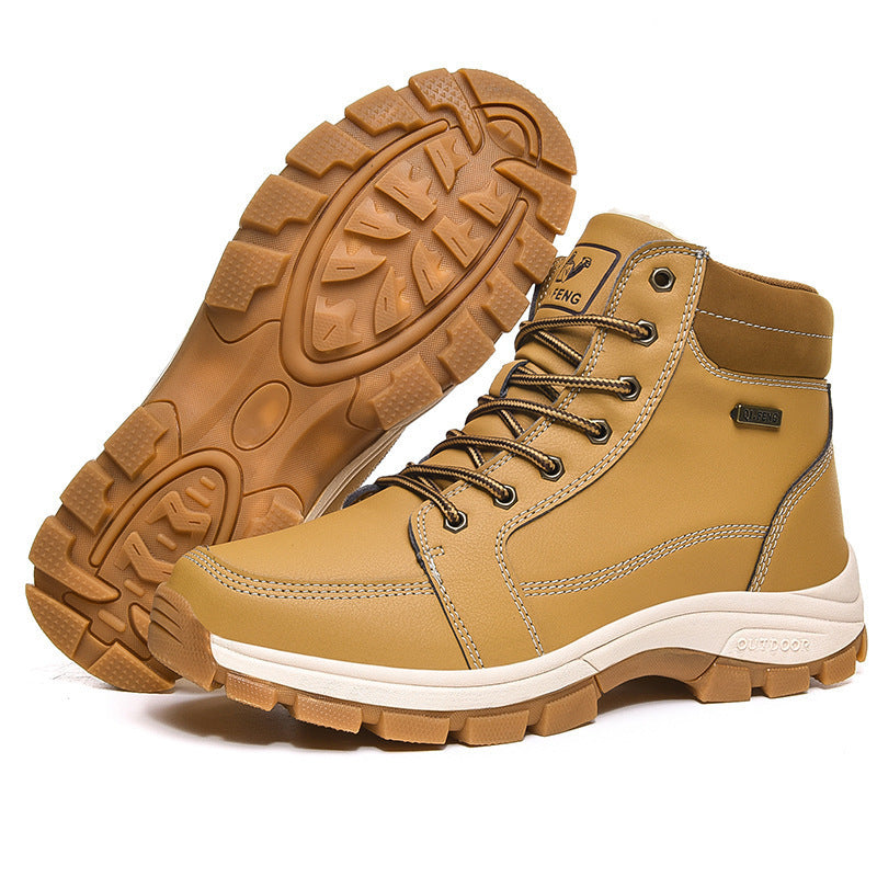 Men Boots Winter Snow Outdoor Ankle Boots For Men Super Warm Boots Leather Non-Slip Work Shoes Ooho