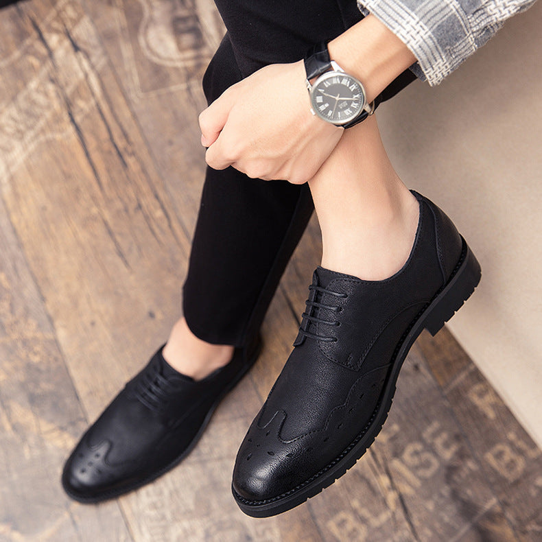 Soft leather pointed shoes men Ooho