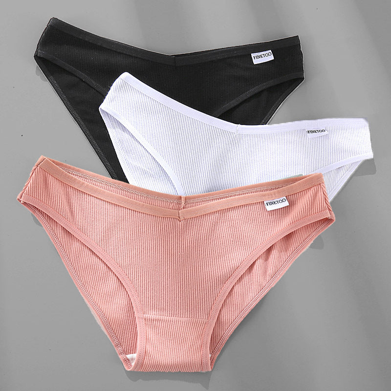 3PCS M-4XL Cotton Panties Female Underwear Sexy Women Briefs Ooho