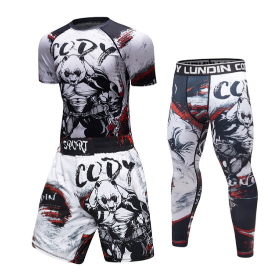 MMA Work Out Compression Rashguard T shirt Men VS PK Exercise 3D Fitness Tights Bodybuild Cross fit Rash Guard Ooho