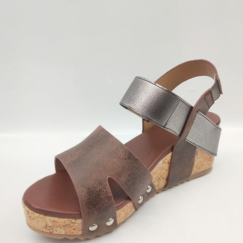 Wedge heel Roman women's high heel sandals Ooho