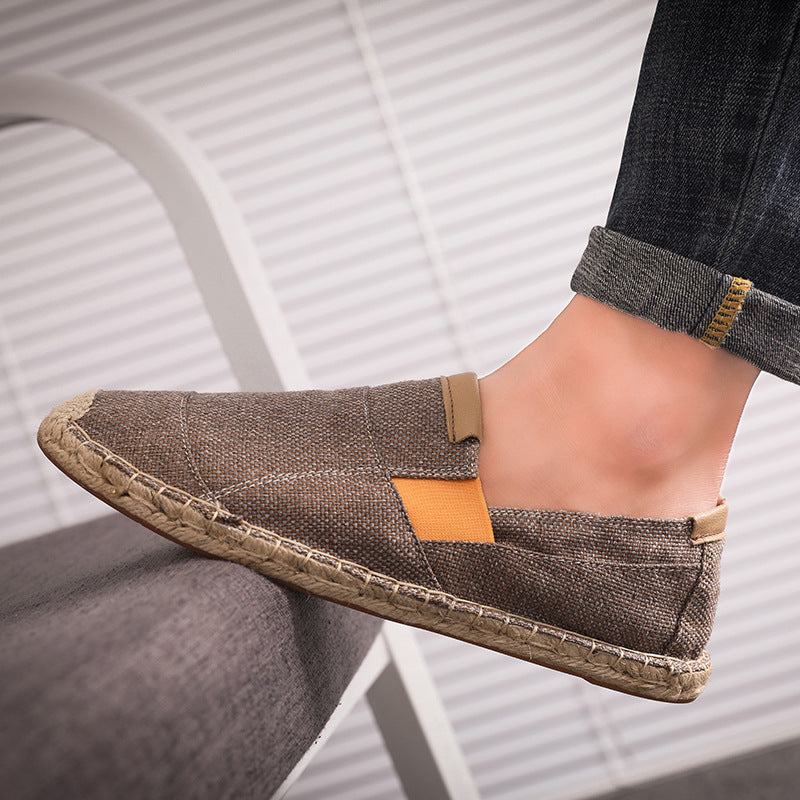 Handmade straw shoes canvas shoes Ooho