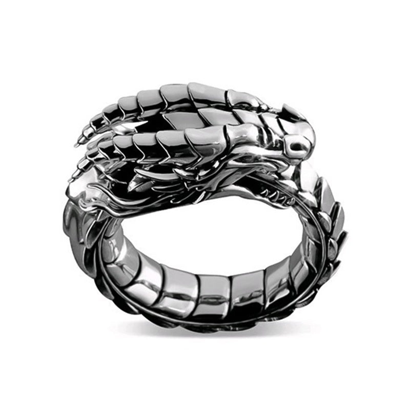 Vintage ethnic Dragon Male Rings Jewelry Ooho