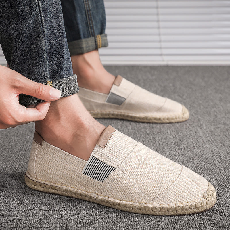 Handmade straw shoes canvas shoes Ooho
