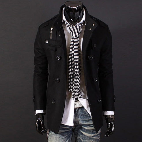New Fashion Men Woolen Coat Ooho