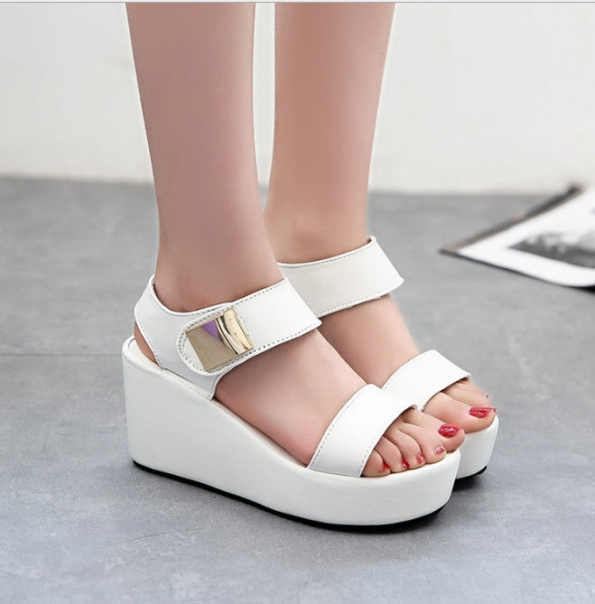 Wedges ladies sandals simple waterproof platform simple casual wedges women's shoes Ooho