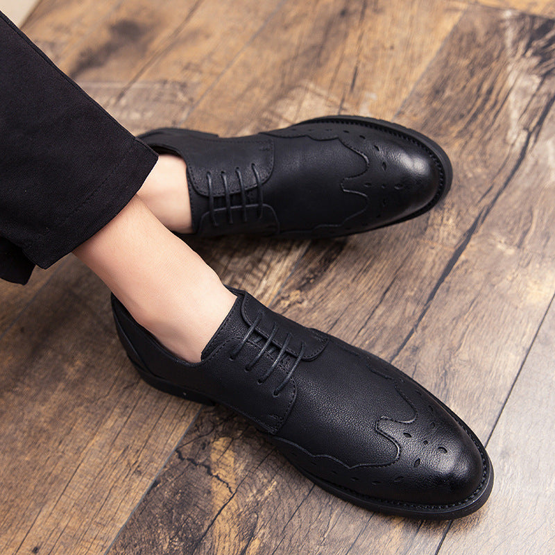 Soft leather pointed shoes men Ooho
