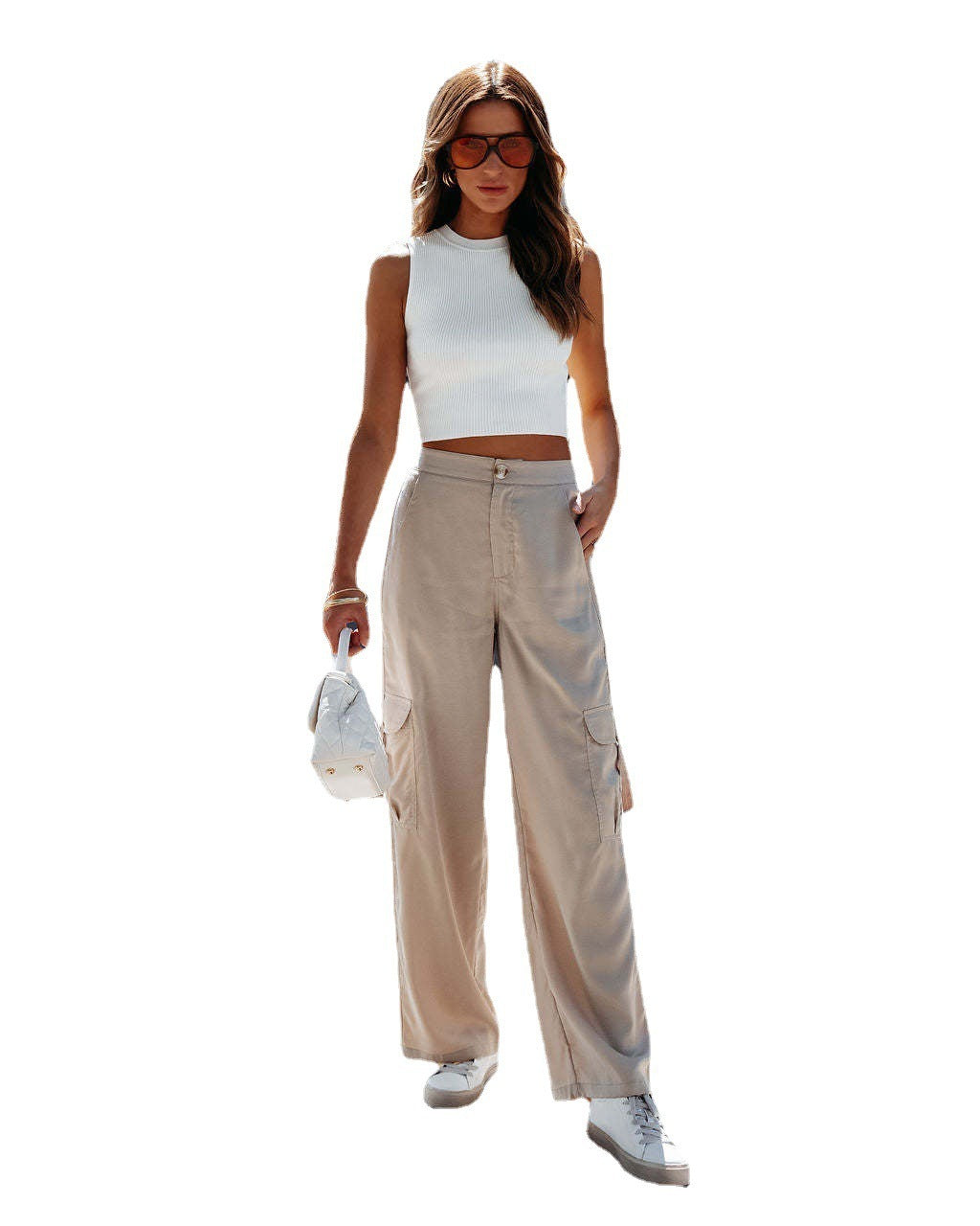 Women’s Fashion Loose Cargo Pants | Trendy High Waist Streetwear Trousers Ooho