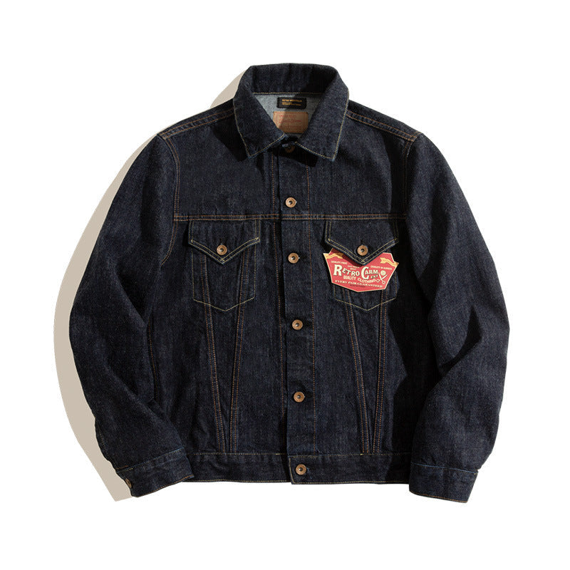 Original Color Denim Jacket Motorcycle Slim Jacket Men Ooho