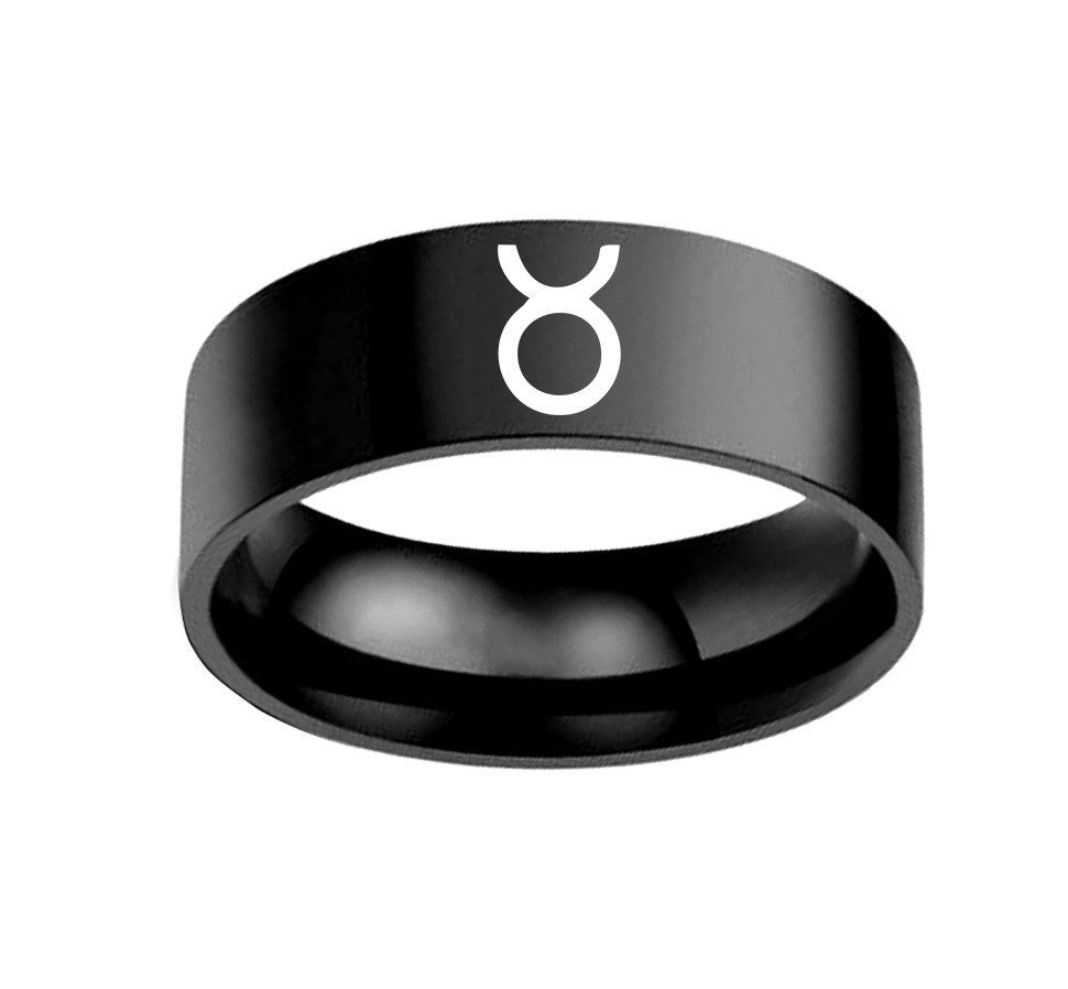 Twelve Constellation Rings Stainless Steel Male And Female Ring Rings Ooho