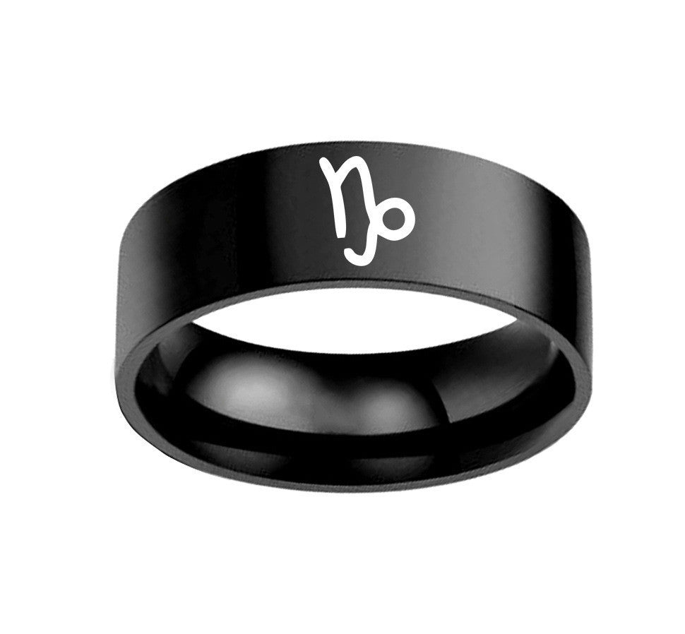 Twelve Constellation Rings Stainless Steel Male And Female Ring Rings Ooho