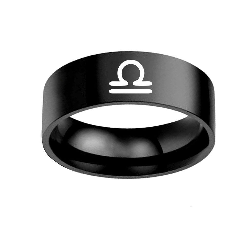 Twelve Constellation Rings Stainless Steel Male And Female Ring Rings Ooho