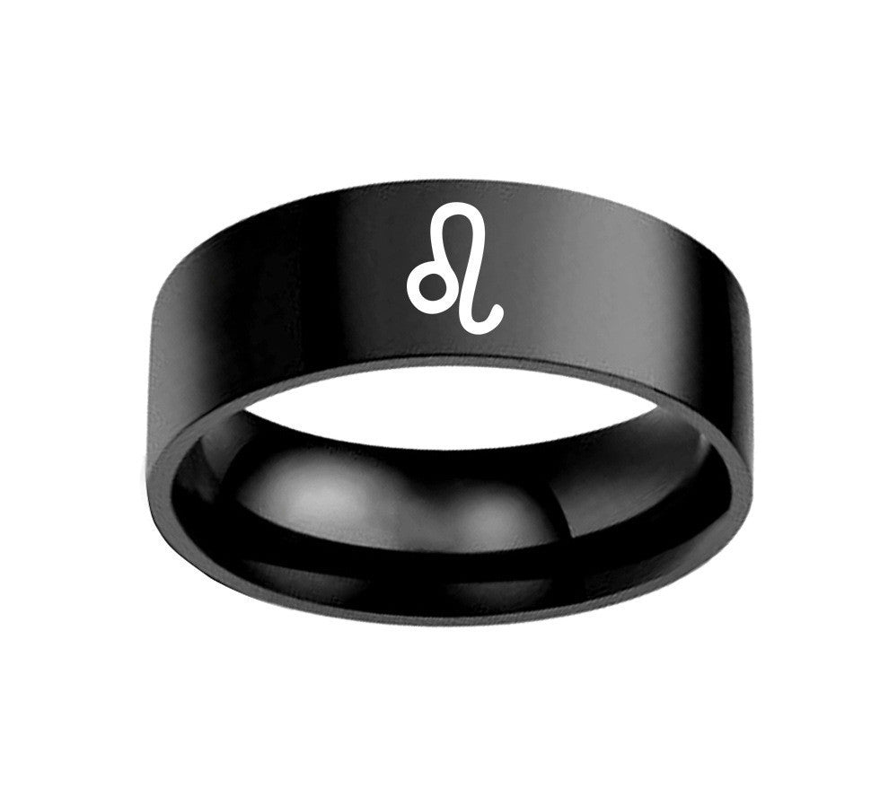 Twelve Constellation Rings Stainless Steel Male And Female Ring Rings Ooho