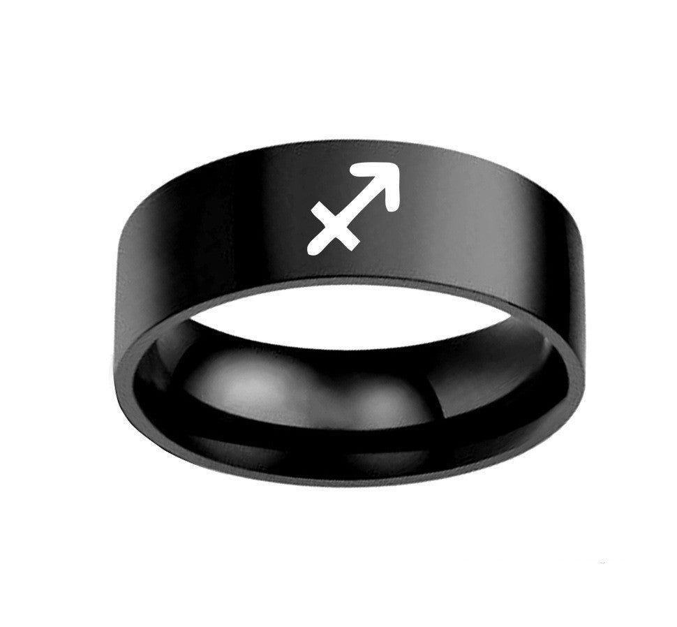 Twelve Constellation Rings Stainless Steel Male And Female Ring Rings Ooho