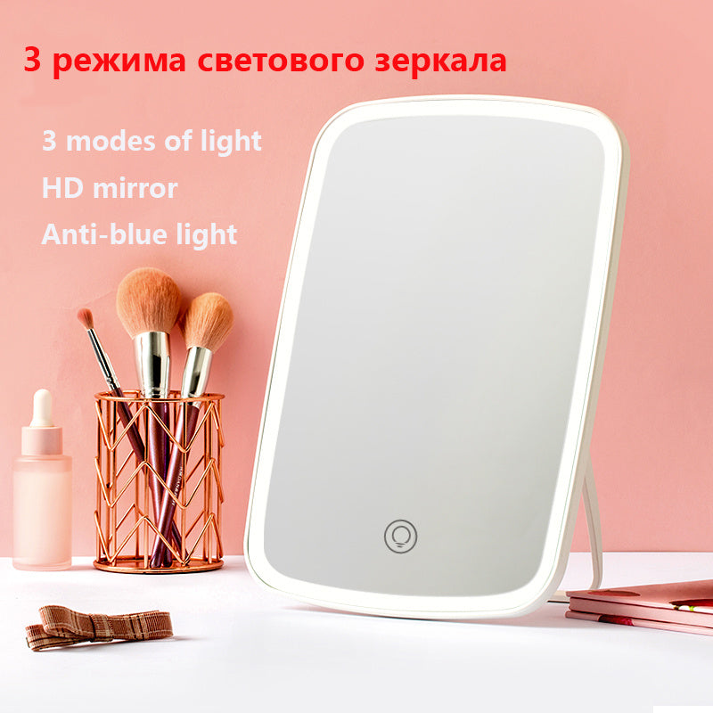 Intelligent Portable Desktop Ladies Makeup Light Adjustable Women Girls Rectangle Mirrors Ooho