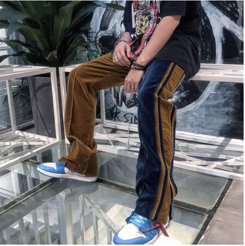 Velour Track Pants Men Women Hip Hop Fashionable Velvet Pan Ooho