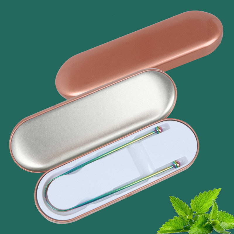 Tongue Scraper Cleaner Metal Cleaning Scraper for Men and Women Tongue Toothbrush Dental Oral Care Hygiene Tool Ooho