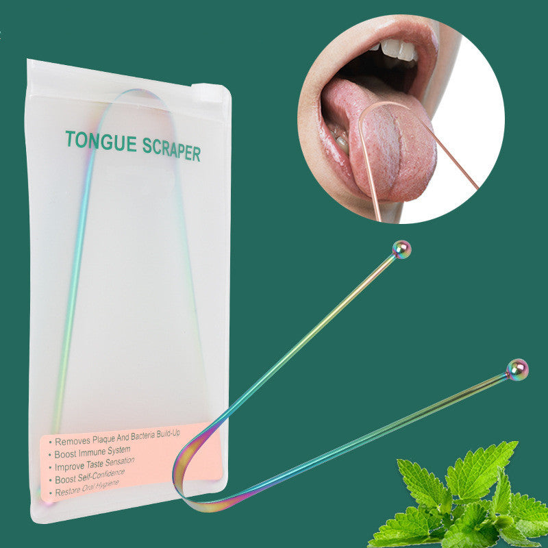 Tongue Scraper Cleaner Metal Cleaning Scraper for Men and Women Tongue Toothbrush Dental Oral Care Hygiene Tool Ooho