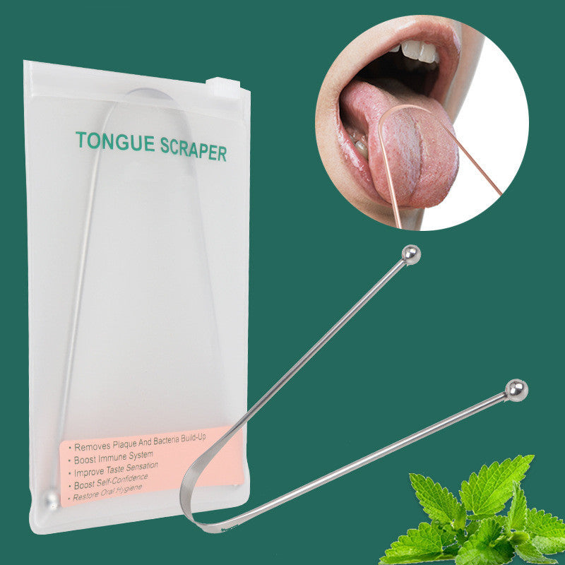 Tongue Scraper Cleaner Metal Cleaning Scraper for Men and Women Tongue Toothbrush Dental Oral Care Hygiene Tool Ooho