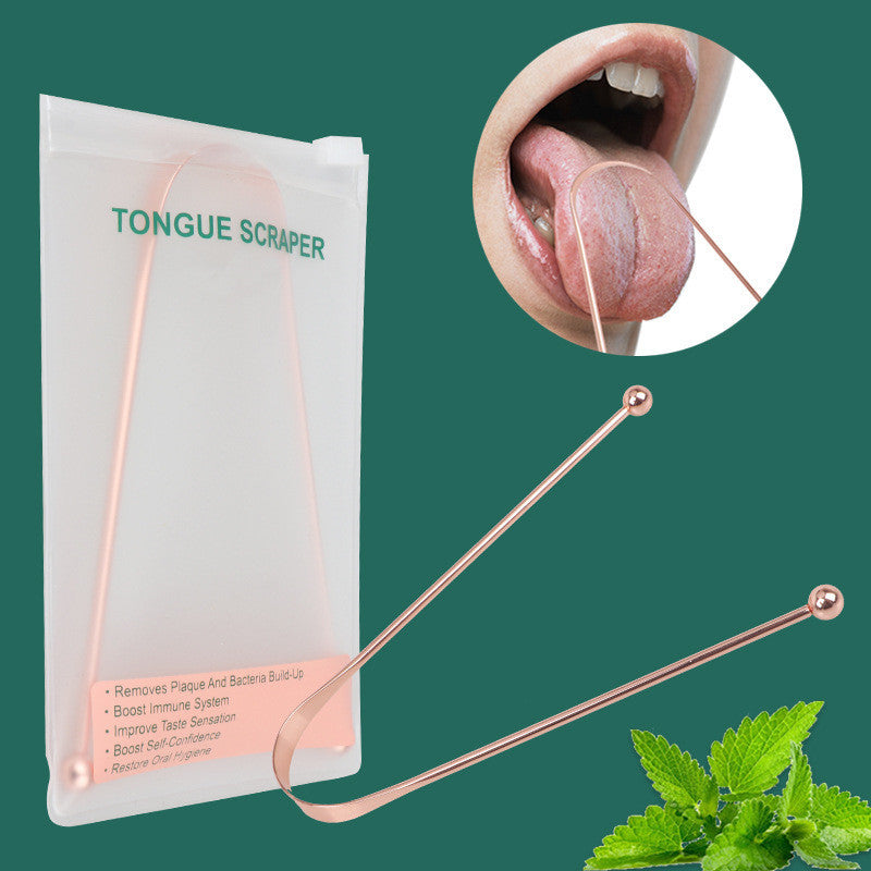 Tongue Scraper Cleaner Metal Cleaning Scraper for Men and Women Tongue Toothbrush Dental Oral Care Hygiene Tool Ooho