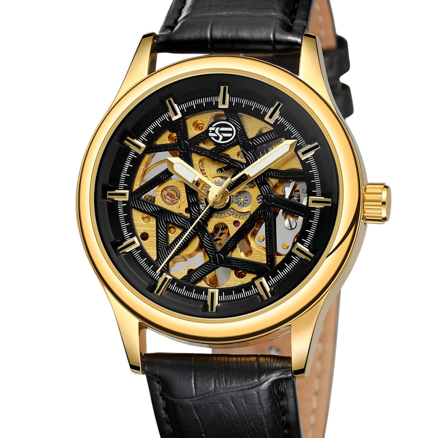 Forsining Golden Gear Movement Retro Royal Classic Fashion Mens Mechanical Wrist Watches Top Brand Luxury Male Clock Relogio Ooho