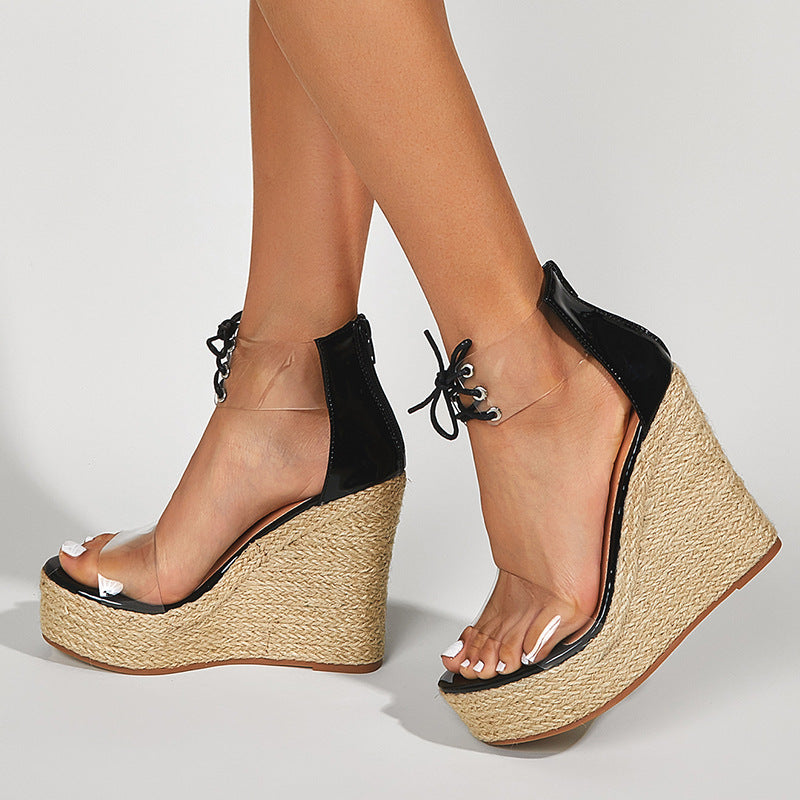 Women Wear Hemp Rope Wedges Sandals Ooho