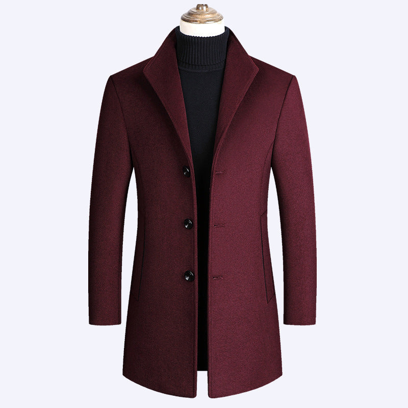 Woolen Coat Men Autumn And Winter Middle-Aged Men Ooho