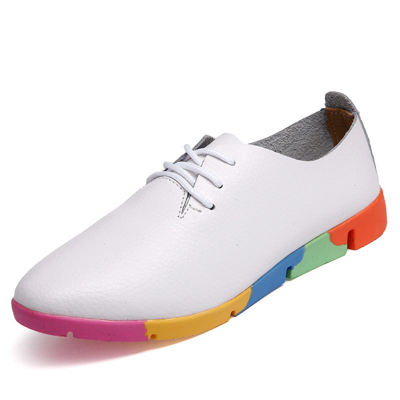 Pointed Shoes Women Leather White Shoes Women Nurse Shoes Casual Shoes Wholesale Specials Ooho