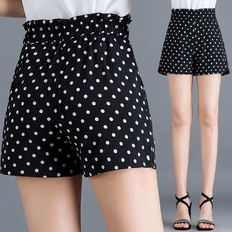Polka Dot Plaid Shorts Women Summer Ooho