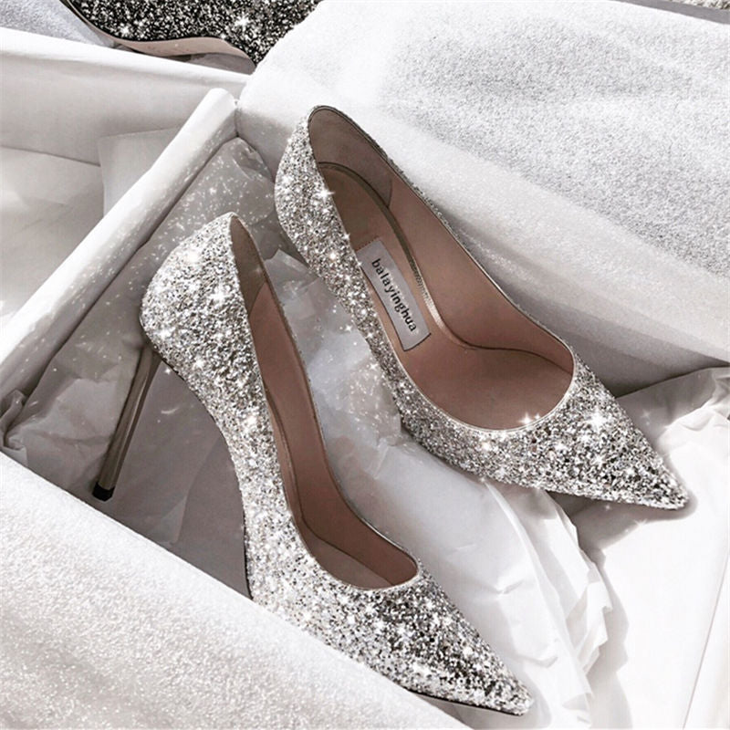 Spring And Autumn Wedding Shoes, Female Bridal Shoes, Not Tired, Crystal Shoes, New Wedding Dress, High Heels, Stiletto Bridesmaid Ooho