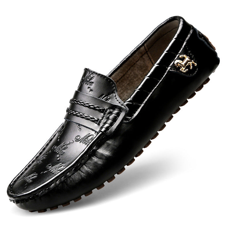 Plus Size Driving Shoes Authentic Leather Loafers Men Ooho