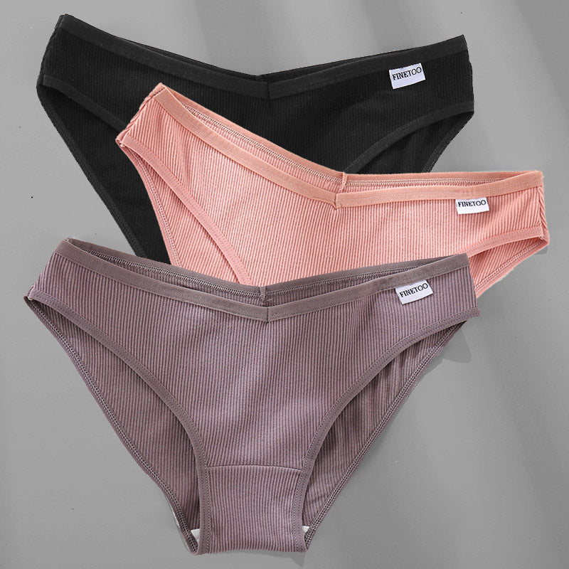 3PCS M-4XL Cotton Panties Female Underwear Sexy Women Briefs Ooho