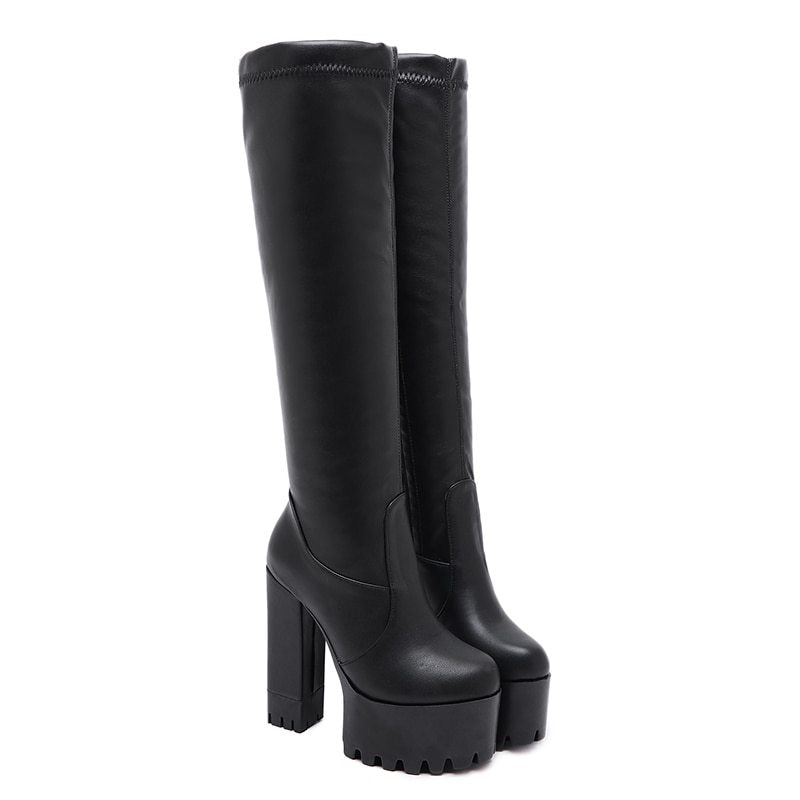 Knee-high boots for women thigh-high boots for women shoe elastic boots Ooho