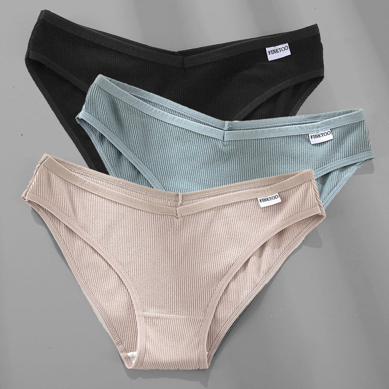 3PCS M-4XL Cotton Panties Female Underwear Sexy Women Briefs Ooho