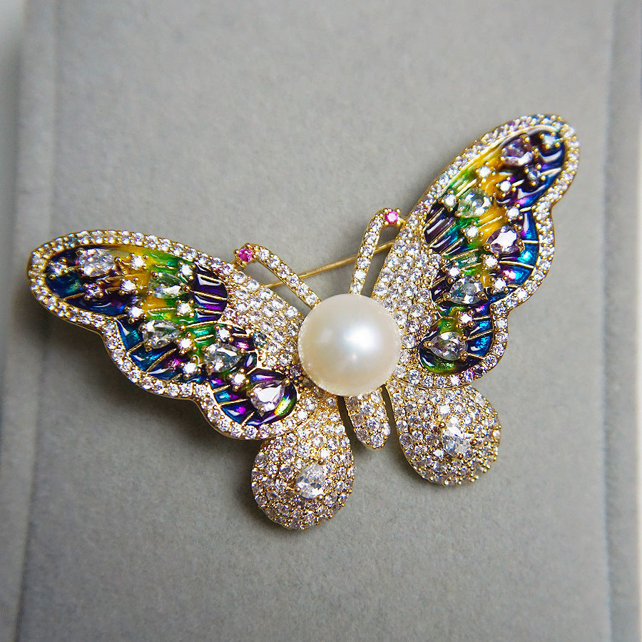 Red Trees Brand High Quality Butterfly Insect Brooches For Women Wedding With Cubic Zirconia Sweater Accessories Brooch Drop Ooho