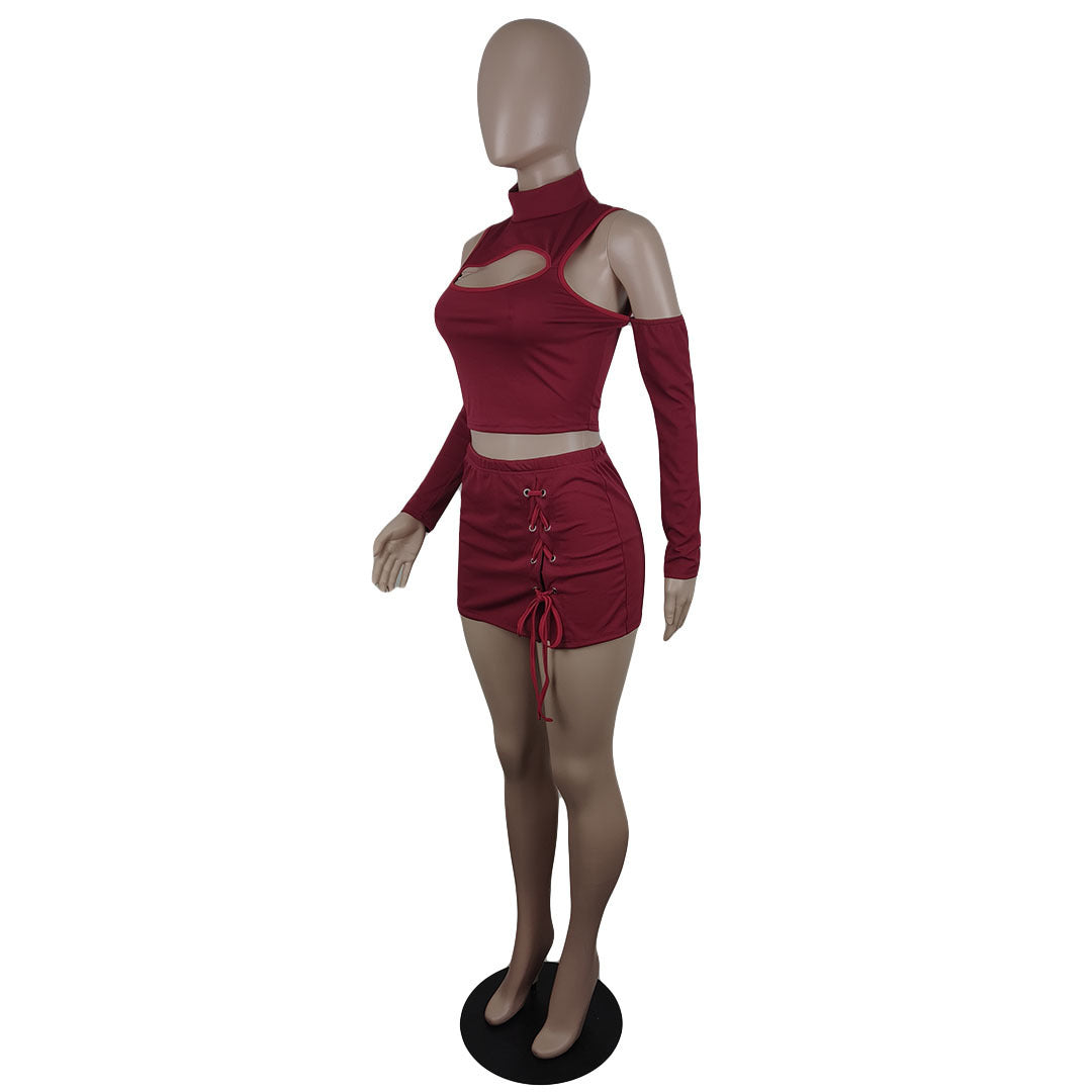 Women’s Eyelet Tie Skirt and Shorts Set | Trendy Two-Piece Summer Outfit for Ladies Ooho