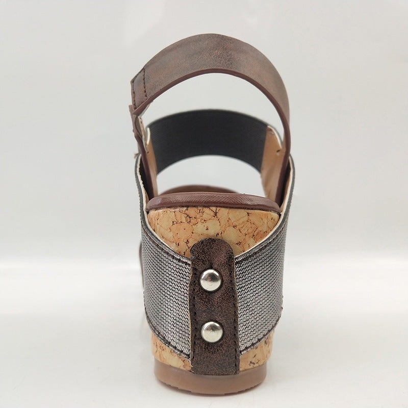 Wedge heel Roman women's high heel sandals Ooho