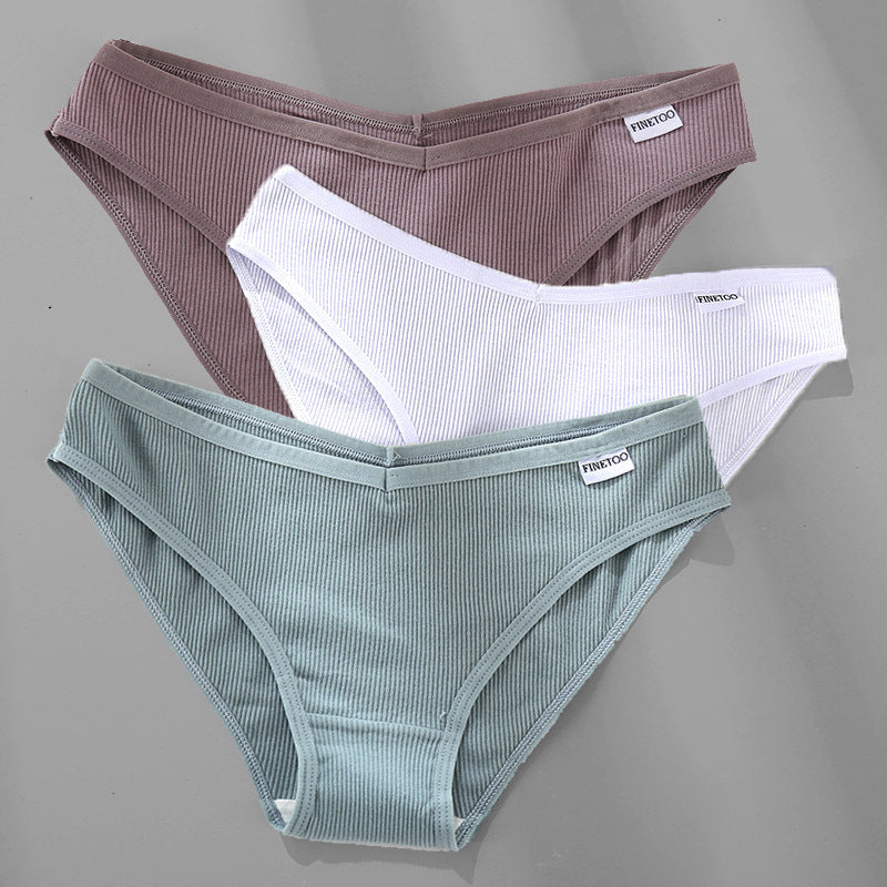 3PCS M-4XL Cotton Panties Female Underwear Sexy Women Briefs Ooho