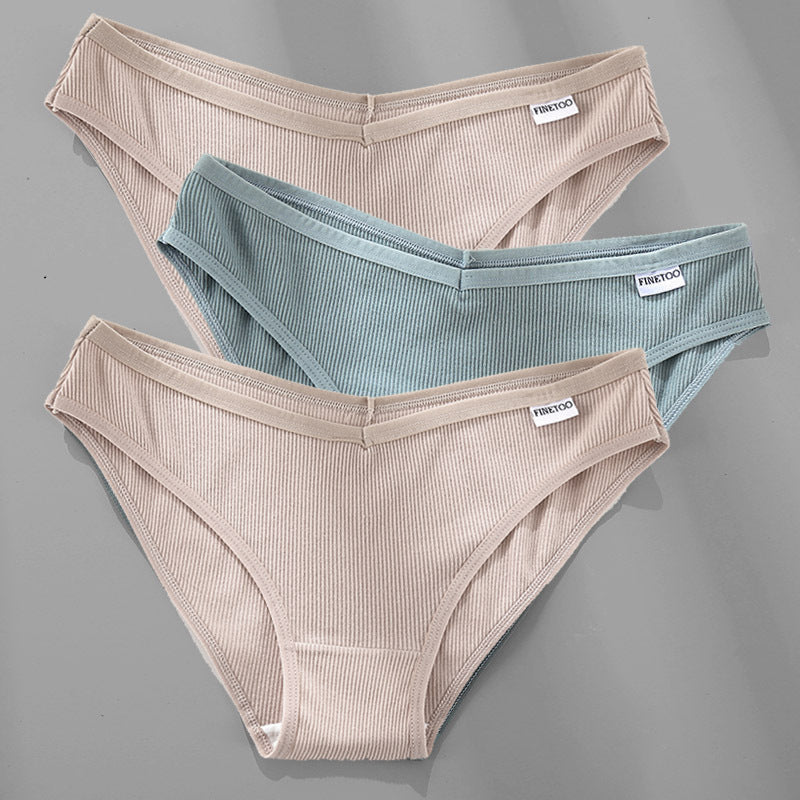 3PCS M-4XL Cotton Panties Female Underwear Sexy Women Briefs Ooho