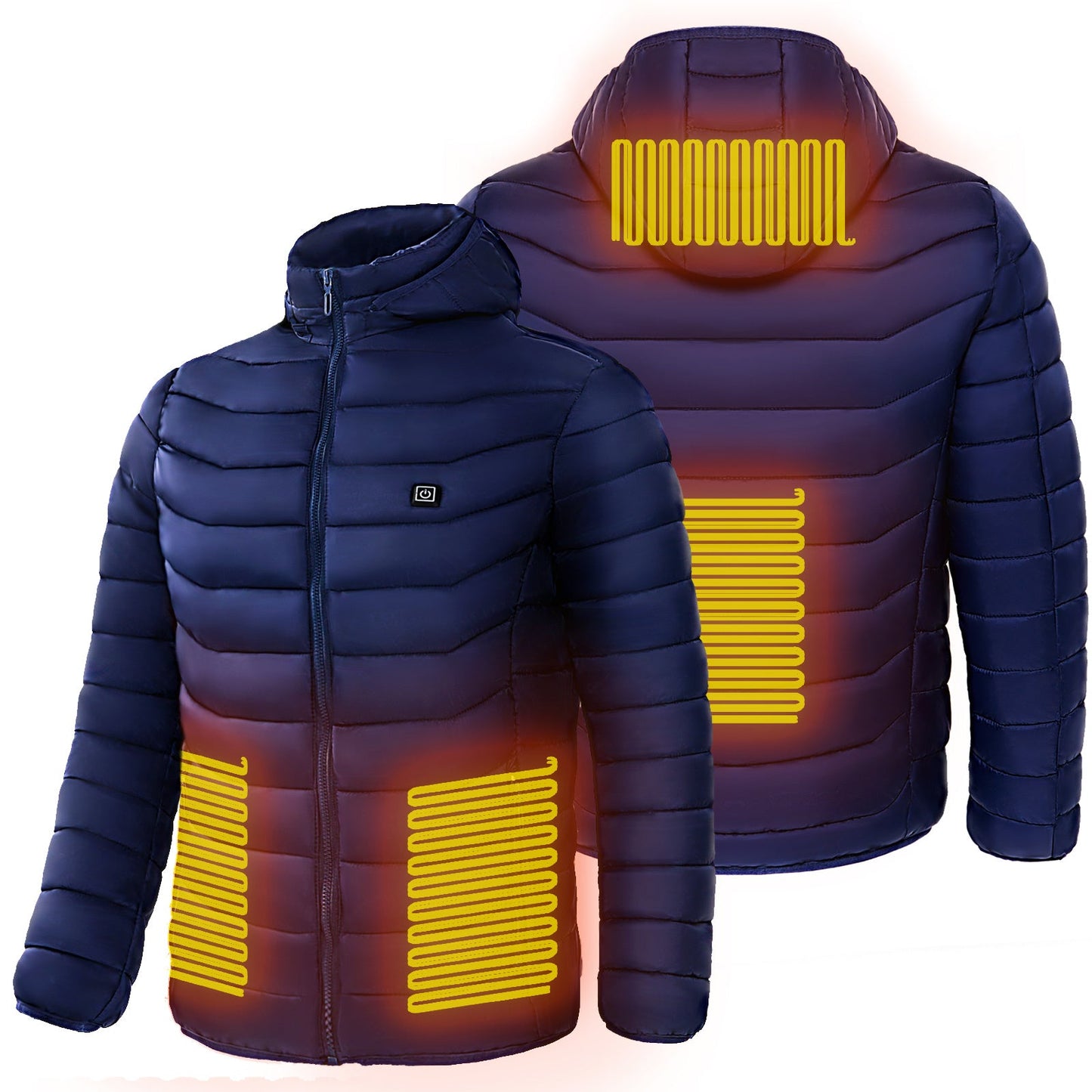 Men Heated Puffer Jacket Electric Heating Coat Insulated Hood Windbreaker Ooho